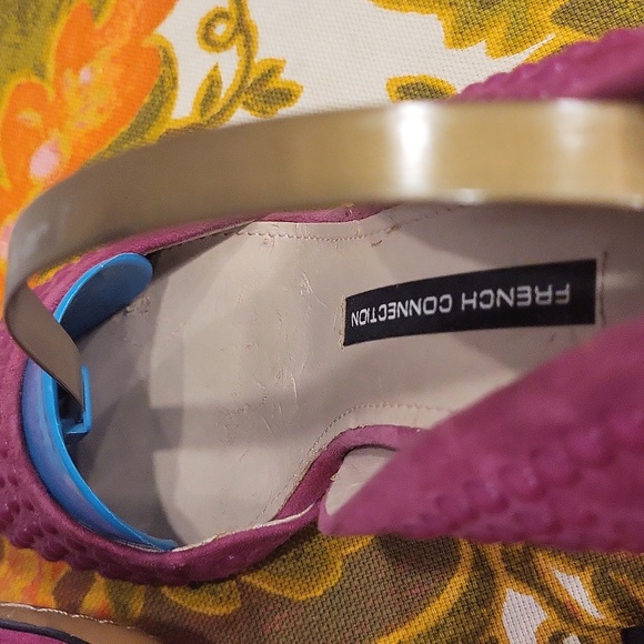 French Connection Pink Suede Studded 4 inch Heels - Picture 4 of 9